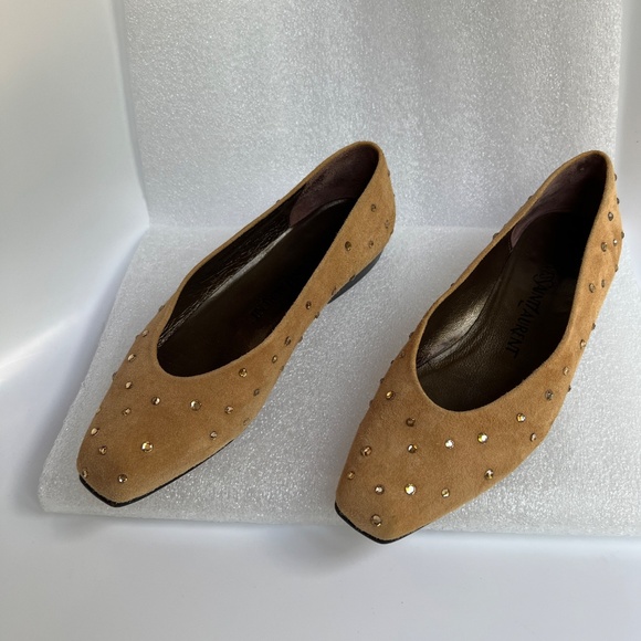 Yves Saint Laurent Ballet Flat Tan Suede / Rhinestone Size US 6M - Picture 4 of 13